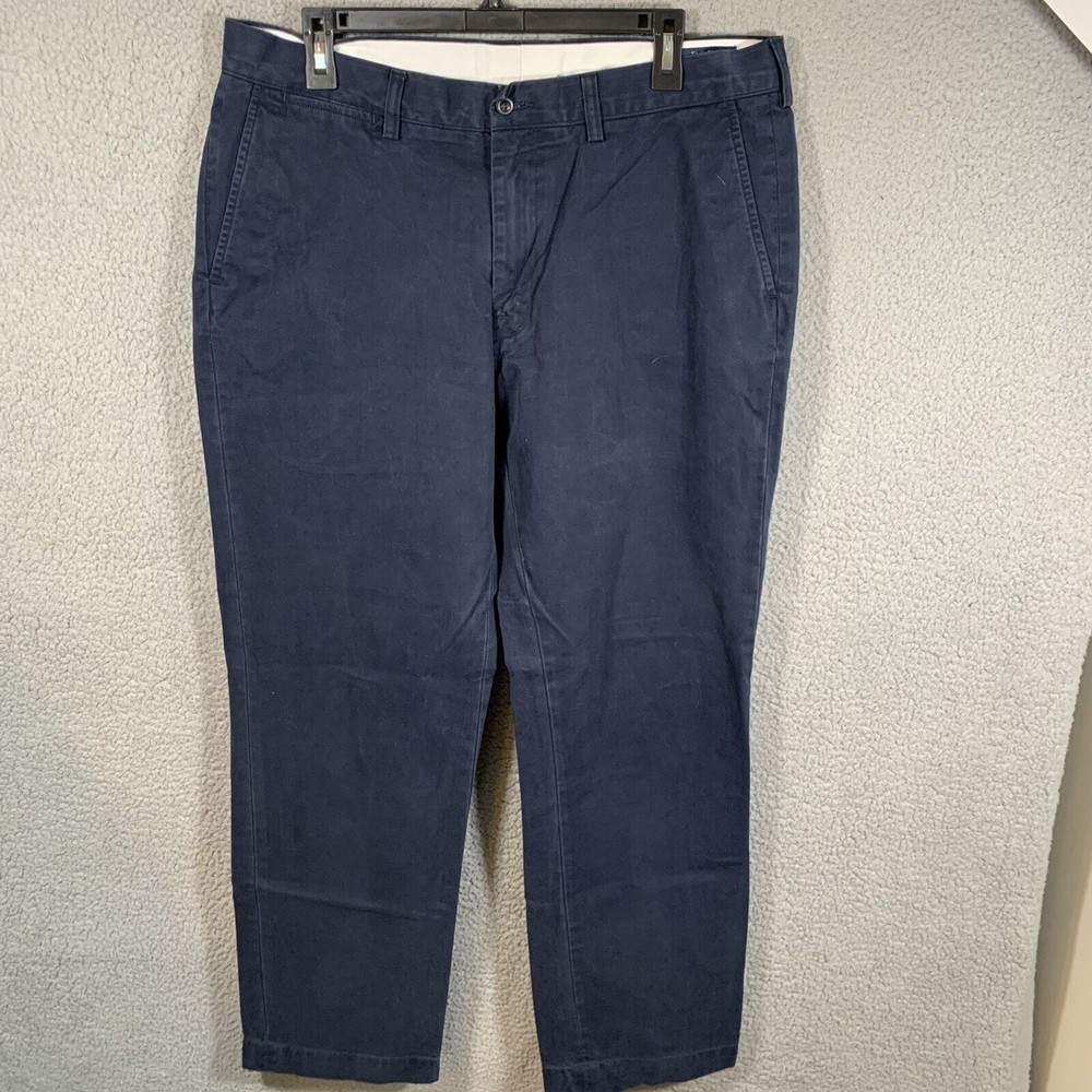 Polo Ralph Lauren Classic Fit Chino Pants Navy Blue Straight Leg Size 35/32